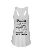 DAD - BLACK LETTERS IN WHITE - FAVORITE DINOSAUR Ladies Flowy Tank tile