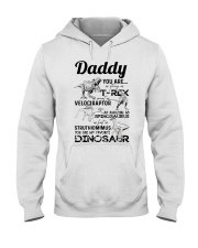 DAD - BLACK LETTERS IN WHITE - FAVORITE DINOSAUR Hooded Sweatshirt tile