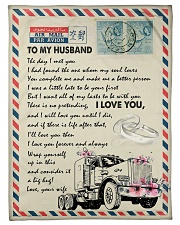 To My Husband - Trucker - The Day I Met You Small Fleece Blanket - 30" x 40" front