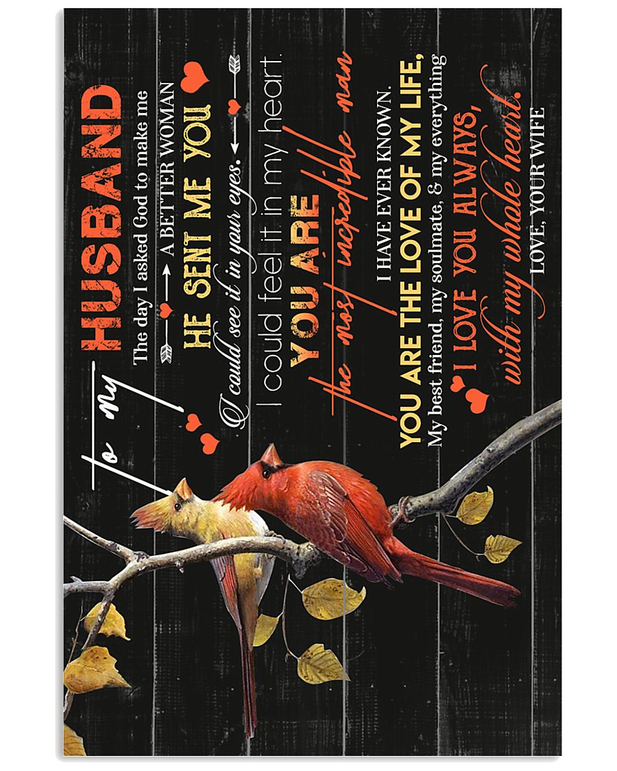 TO MY HUSBAND - CARDINAL - LOVE YOU 16x24 Poster
