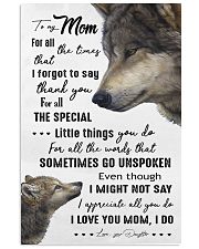 TO MY MOM - WOLF - I LOVE YOU 16x24 Poster front