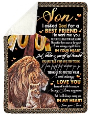 To My Son - Lion - I Asked God For A Best Friend Sherpa Fleece Blanket tile