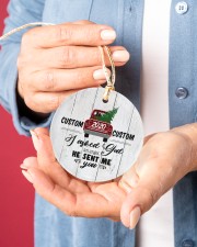 To Wife - Christmas - Red Truck - Personalized Circle ornament - single (porcelain) aos-circle-ornament-single-porcelain-lifestyles-01