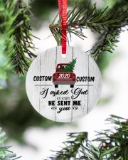 To Wife - Christmas - Red Truck - Personalized Circle ornament - single (porcelain) aos-circle-ornament-single-porcelain-lifestyles-07