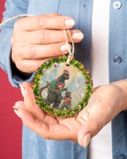 Christmas - Dinosaur Circle ornament - single (porcelain) aos-circle-ornament-single-porcelain-lifestyles-01