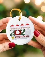 Christmas - Quarantined Family - 2020 Personalized Circle ornament - single (porcelain) aos-circle-ornament-single-porcelain-lifestyles-08