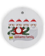Christmas - Quarantined Family - 2020 Personalized Circle Ornament (Wood tile