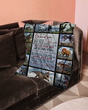GRANDMA TO GRANDSON Small Fleece Blanket - 30" x 40" aos-coral-fleece-blanket-30x40-lifestyle-front-05