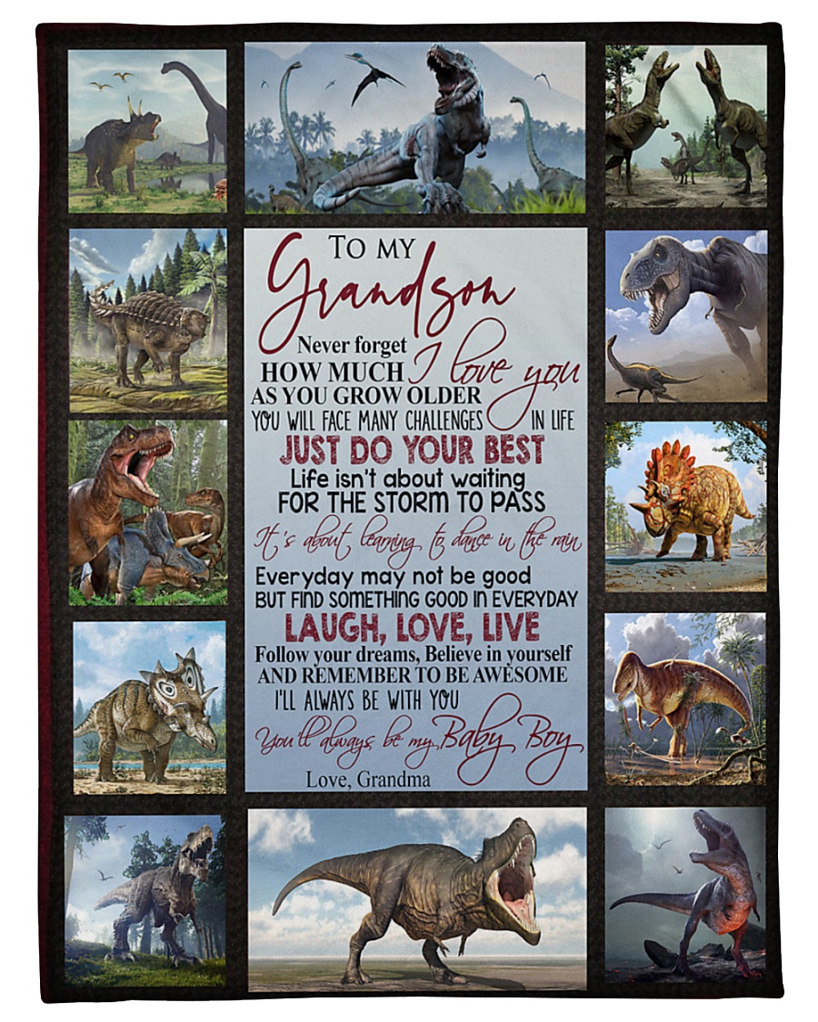 GRANDMA TO GRANDSON Small Fleece Blanket - 30" x 40"
