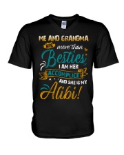 To Granddaughter and Grandson - Me And Grandma V-Neck T-Shirt tile