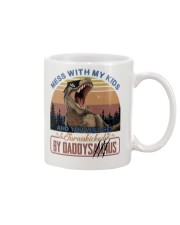 T-SHIRT - TO DAD - T REX - MESS WITH MY KIDS Mug tile