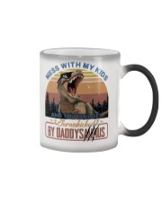 T-SHIRT - TO DAD - T REX - MESS WITH MY KIDS Color Changing Mug tile