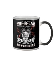 Son-in-law - Lion - You Volunteered - T-Shirt Color Changing Mug tile