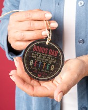 To Bonus Dad - Circle Ornament Circle ornament - single (porcelain) aos-circle-ornament-single-porcelain-lifestyles-01