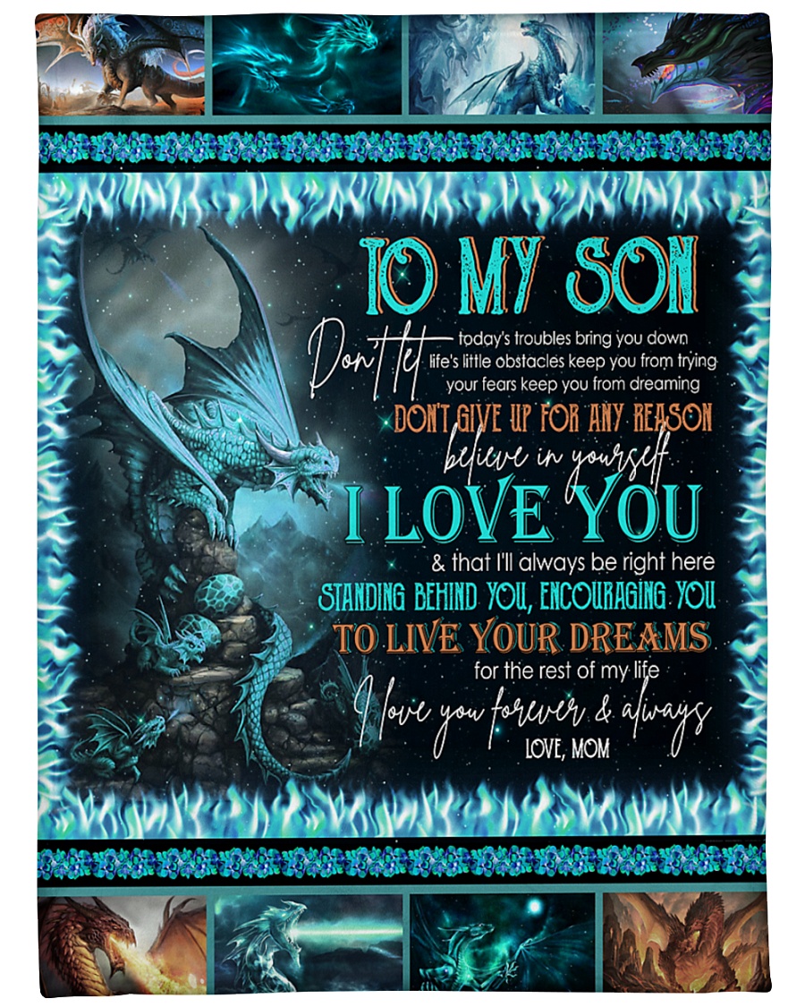 MOM TO SON Large Fleece Blanket - 60" x 80"