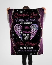 Grandpa's Girl- I used to be his angel Small Fleece Blanket - 30" x 40" aos-coral-fleece-blanket-30x40-lifestyle-front-14