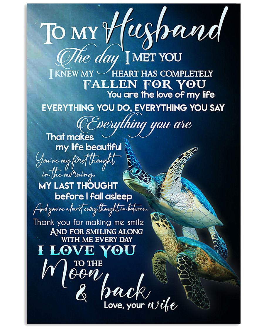 TO MY HUSBAND - TURTLE - I LOVE YOU 16x24 Poster