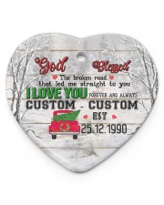 Husband and Wife - God Blessed The Broken Road Heart ornament - single (porcelain) front