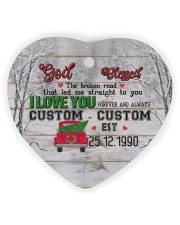 Husband and Wife - God Blessed The Broken Road Heart Ornament (Wood) tile