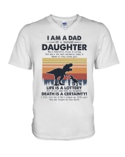 T-SHIRT - DAD - FUNNY - DINOSAUR V-Neck T-Shirt tile