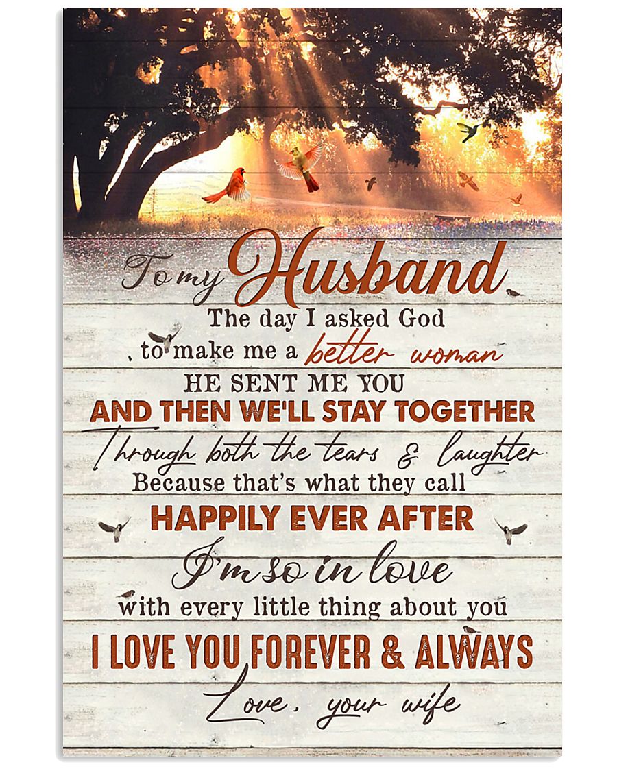 TO MY HUSBAND - CARDINAL - I LOVE YOU 16x24 Poster