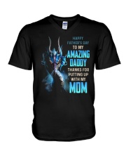 T-SHIRT - TO MY BONUS DAD - DRAGON V-Neck T-Shirt tile