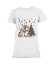 Saurus Christmas - Jesus Riding T rex - T-shirt Premium Fit Ladies Tee tile
