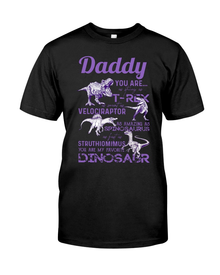 DAD - PURPLE LETTERS IN BLACK - FAVORITE DINOSAUR Classic T-Shirt
