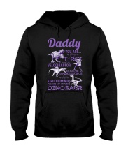 DAD - PURPLE LETTERS IN BLACK - FAVORITE DINOSAUR Hooded Sweatshirt thumbnail