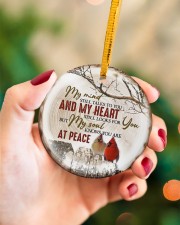 My Mind Still Talks To You - Cardinal Circle ornament - single (porcelain) aos-circle-ornament-single-porcelain-lifestyles-09