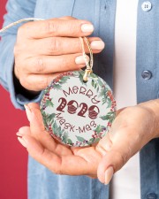 Christmas - Corona Virus Pandemic - Oh QuaranTree Circle ornament - single (porcelain) aos-circle-ornament-single-porcelain-lifestyles-01