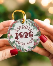 Christmas - Corona Virus Pandemic - Oh QuaranTree Circle ornament - single (porcelain) aos-circle-ornament-single-porcelain-lifestyles-08