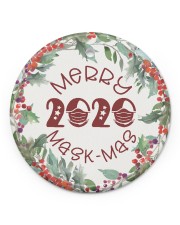 Christmas - Corona Virus Pandemic - Oh QuaranTree Circle ornament - single (porcelain) front