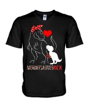 MOMMYSAURUS - DINOSAUR V-Neck T-Shirt tile