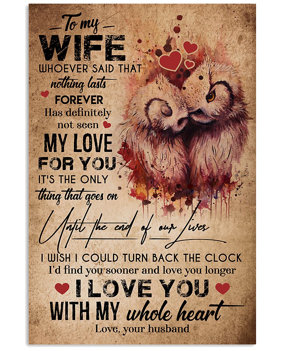 TO MY WIFE - OWL - I LOVE YOU FOREVER AND ALWAYS 16x24 Poster