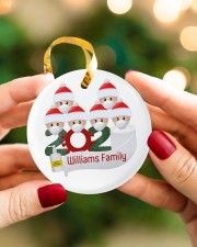 Christmas - Quarantined Family - 2020 Personalized Circle ornament - single (porcelain) aos-circle-ornament-single-porcelain-lifestyles-08