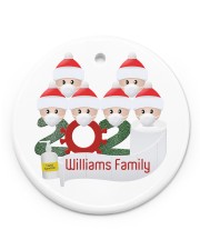 Christmas - Quarantined Family - 2020 Personalized Circle ornament - single (porcelain) front