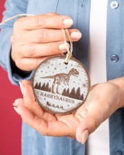 Christmas - Tyrannosaurus Rex - Personalized Circle ornament - single (porcelain) aos-circle-ornament-single-porcelain-lifestyles-01