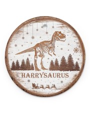 Christmas - Tyrannosaurus Rex - Personalized Circle ornament - single (porcelain) front