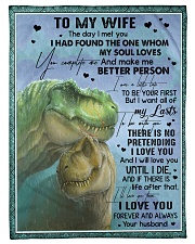 T rex - The Day I Met You - Fleece Blanket Fleece Blanket tile