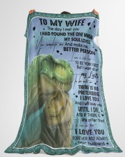 T rex - The Day I Met You - Fleece Blanket Large Fleece Blanket - 60" x 80" aos-coral-fleece-blanket-60x80-lifestyle-front-10