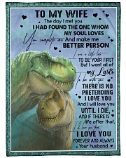T rex - The Day I Met You - Fleece Blanket Large Fleece Blanket - 60" x 80" front