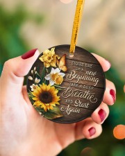 Floral - Today Is New Day - Circle Ornament Circle ornament - single (porcelain) aos-circle-ornament-single-porcelain-lifestyles-09