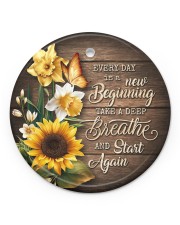 Floral - Today Is New Day - Circle Ornament Circle ornament - single (porcelain) front