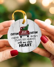 To Wife - Christmas - Red Truck - Personalized Circle ornament - single (porcelain) aos-circle-ornament-single-porcelain-lifestyles-08