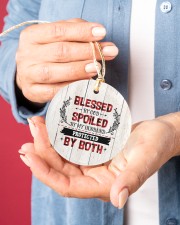 Blessed By God Spoiled By My Husband Protected Circle ornament - single (porcelain) aos-circle-ornament-single-porcelain-lifestyles-01