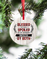 Blessed By God Spoiled By My Husband Protected Circle ornament - single (porcelain) aos-circle-ornament-single-porcelain-lifestyles-07