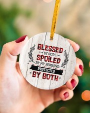 Blessed By God Spoiled By My Husband Protected Circle ornament - single (porcelain) aos-circle-ornament-single-porcelain-lifestyles-09