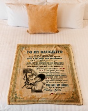 To Daughter - Once Upon A Time There Was A Girl Small Fleece Blanket - 30" x 40" aos-coral-fleece-blanket-30x40-lifestyle-front-04