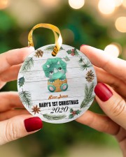 Dinosaurs - Baby's 1st Christmas - Personalized Circle ornament - single (porcelain) aos-circle-ornament-single-porcelain-lifestyles-08